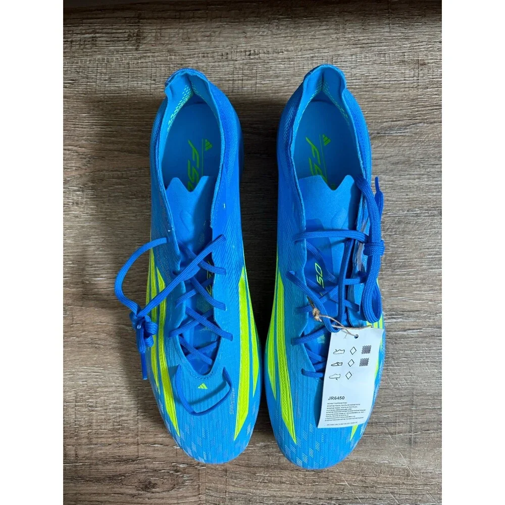Adidas F50 Elite FG Soccer Cleats Lucid Ray Blue Yellow Men’s Sz 9.5 JR6450